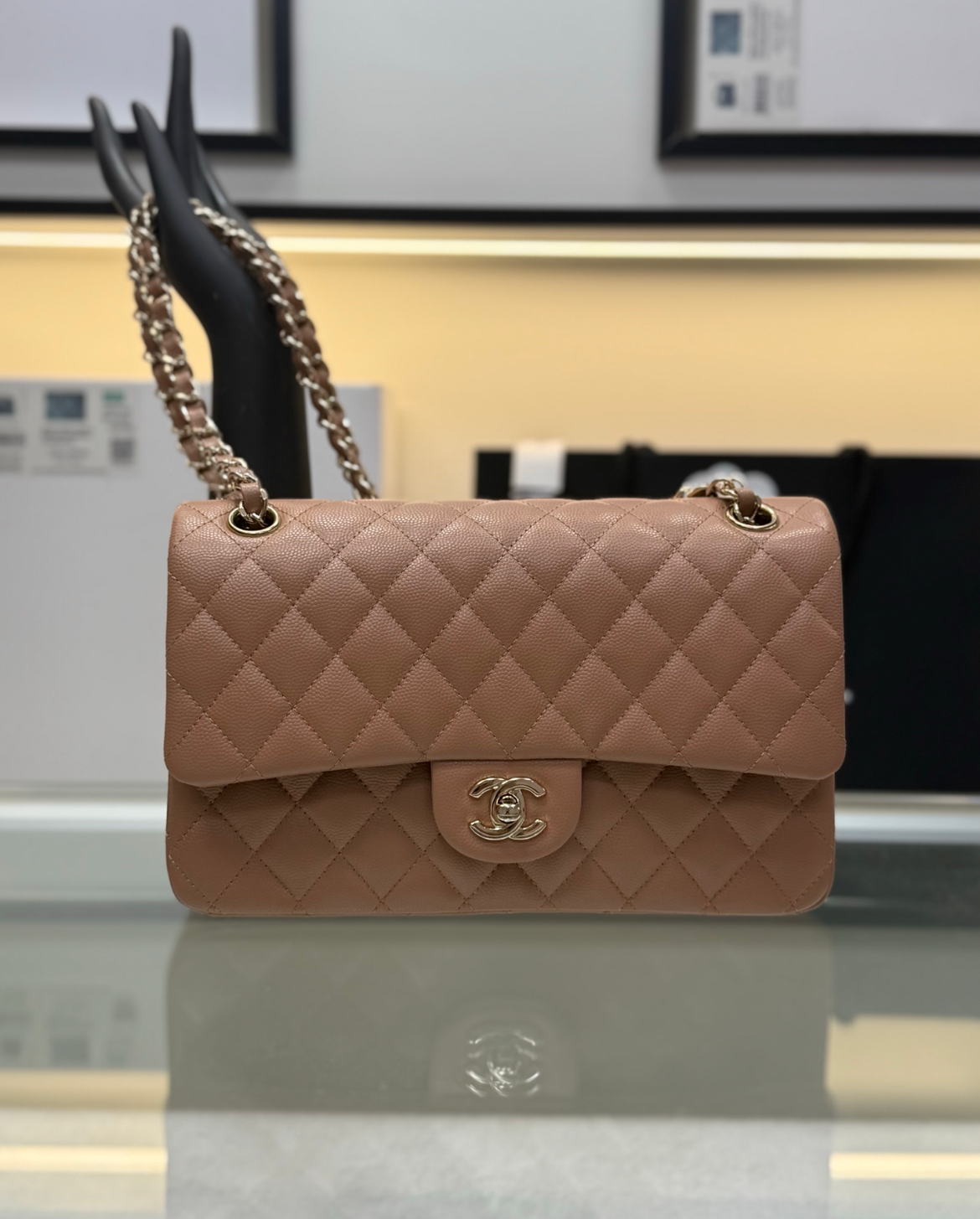 Tan Leather Chanel Bag