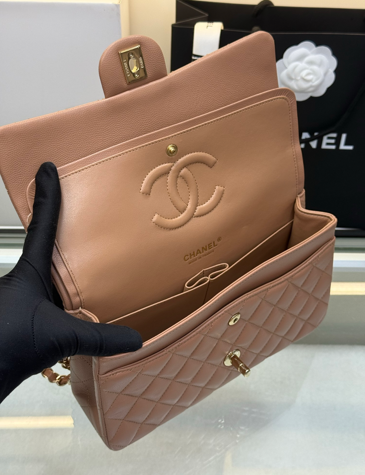 Tan Leather Chanel Bag