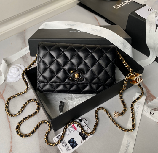Black and Gold Chanel Bag